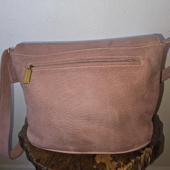 Vintage Sonoma Nubuck Suede Rose Pink Crossbody Flap BAG - Picture 13 of 16